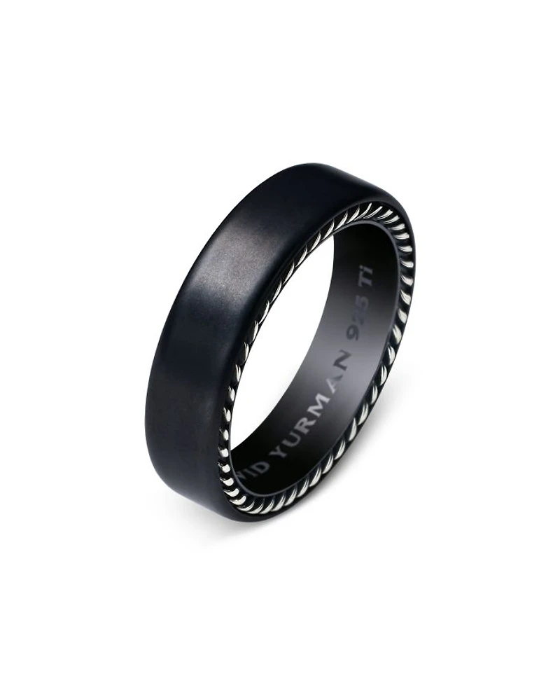 Men's Streamline® Band Ring Black Titanium, 6mm