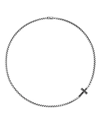 Men's Pavé Cross Necklace with Black Diamonds