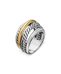 Crossover Narrow Ring with Gold