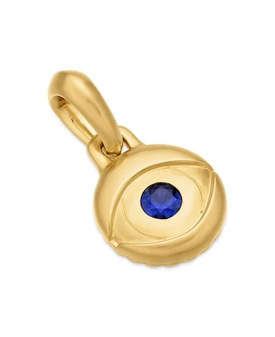 Men's 18K Yellow Gold Blue Evil Eye Amulet Pendant