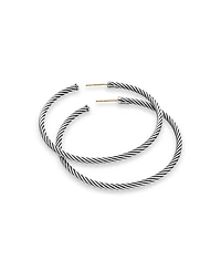 Sterling Silver Cable Large Hoop Earrings