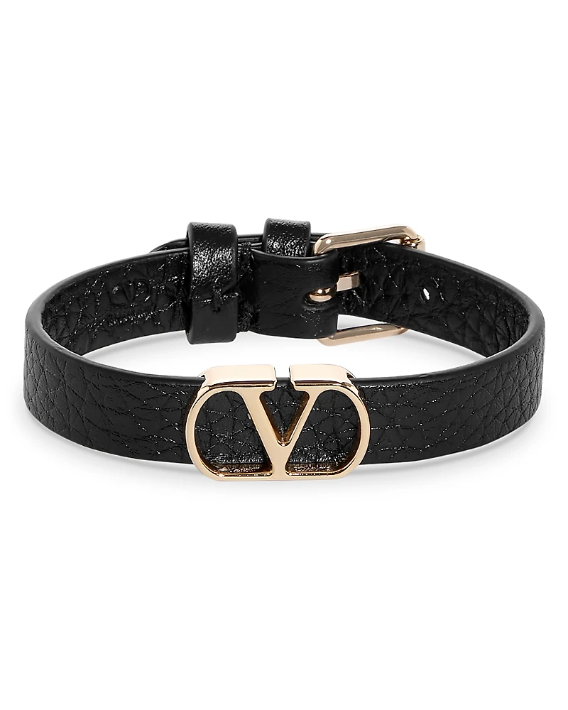 Valentino Garavani VLogo Leather Bracelet