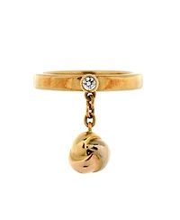 Trinity Knot Charm Ring 18K Gold with 18K Tricolor Gold and Diamond