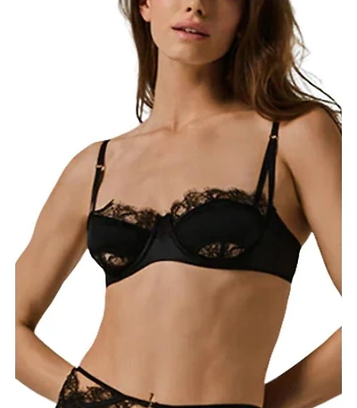 Lace Inset Balconette Bra