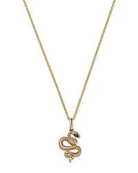 Bloomingdale's Fine Collection Tsavorite & Diamond Snake Pendant Necklace