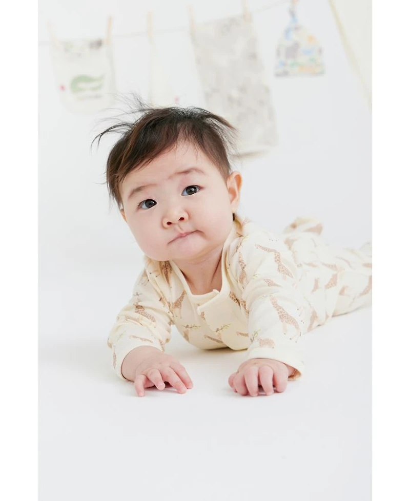 Unisex Cotton Giraffe Footie - Baby