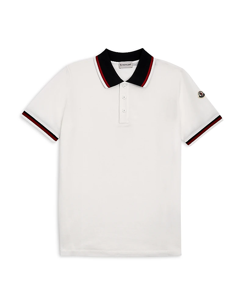 Moncler Boys' Maniche Ribbed Polo Shirt