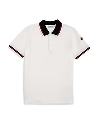 Moncler Boys' Maniche Ribbed Polo Shirt