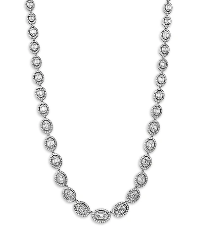 Bloomingdale's Fine Collection Diamond Oval Mosaic Tennis Necklace