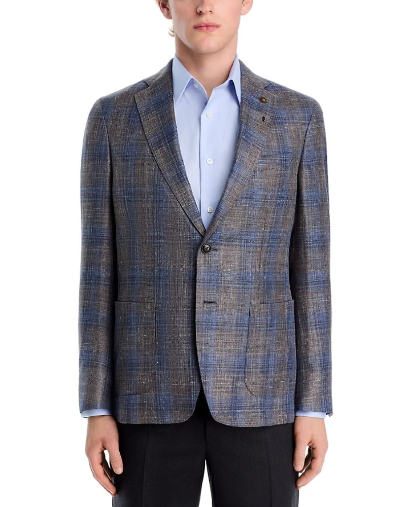 Dawson Regular Fit Plaid Soft Wool Silk Blend Jacket
