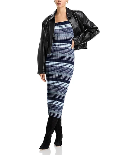 Ramy Brook Cheval Striped Square Neck Dress