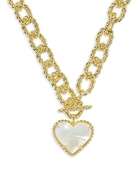 Haisley Heart Rope Textured Link Pendant Necklace, 20.5"