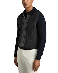 Tennant Wool Color Block Regular Fit Cardigan