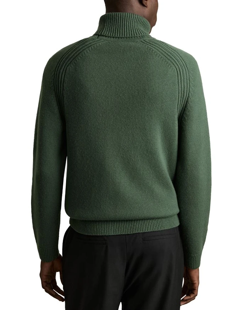 Stratus Wool & Nylon Seam Detail Regular Fit Turtleneck Sweater