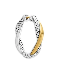 Petite Infinity Hoop Earrings in Sterling Silver with 14K Yellow Gold