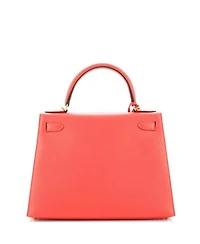 Pre-Owned HERMES Pre-Owned Hermes Kelly 28 Handbag Red Epsom with Gold Hardware