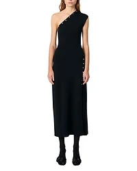 Asymmetric Knit Maxi Dress
