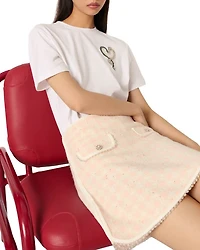 Short Tweed Effect Knit Skirt