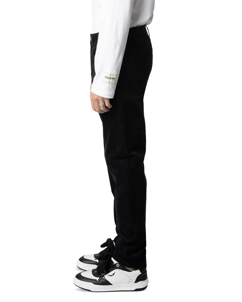 Steeve Cotton Stretch Velvet Corduroy Slim Fit Pants