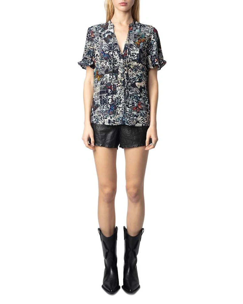 Tafiz Soft Butterfly Print Top