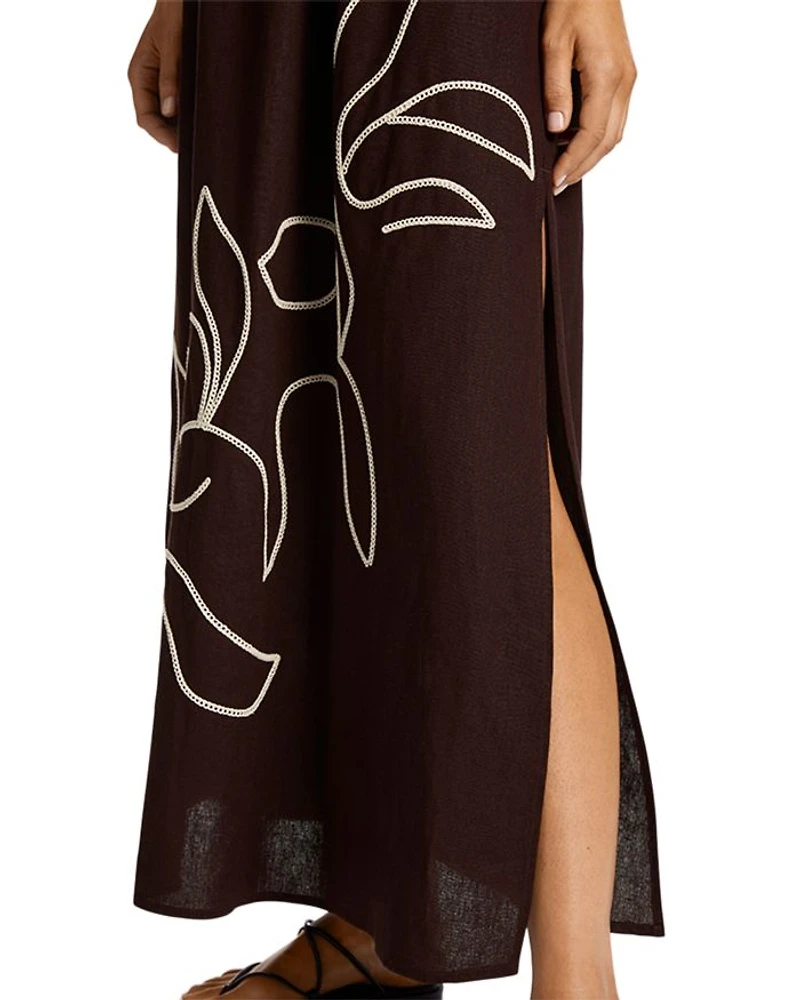Embroidered Halter Dress