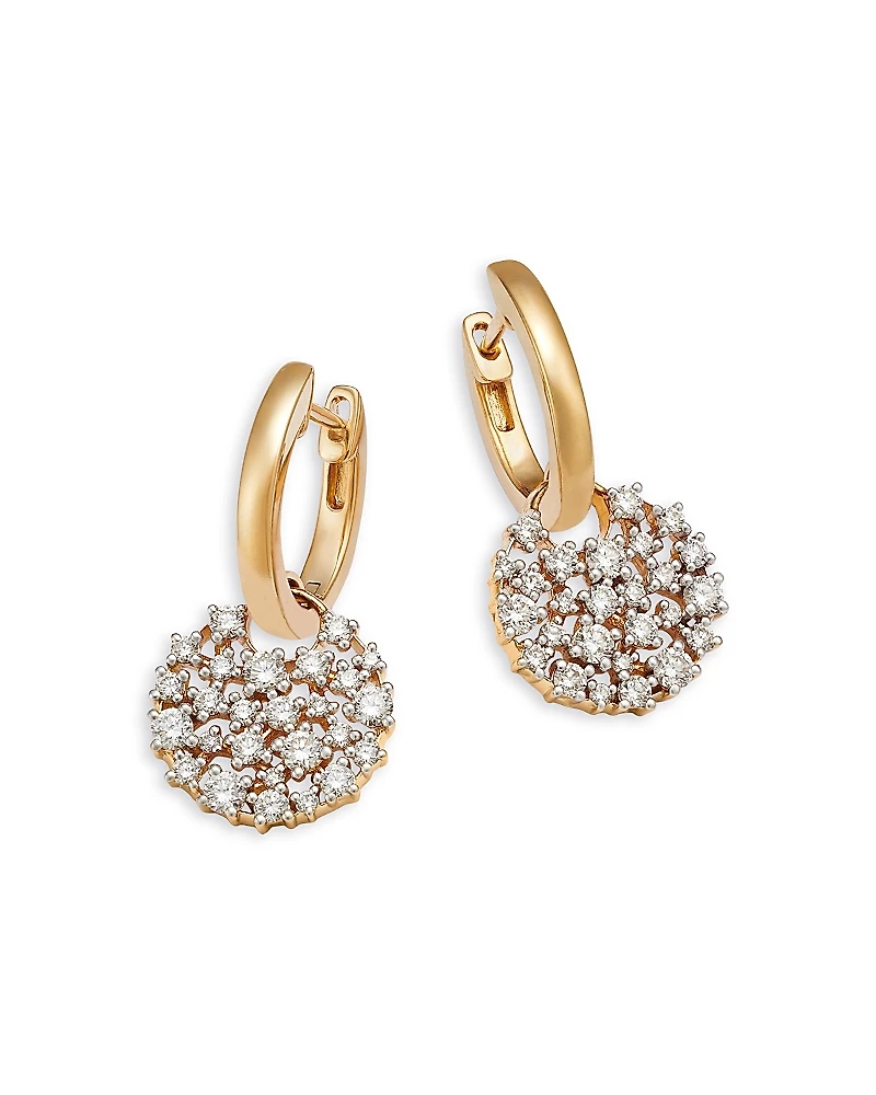 Bloomingdale's Fine Collection Diamond Drop Hoop Cluster Earrings