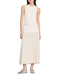 Pearl Bead Knit Maxi Dress