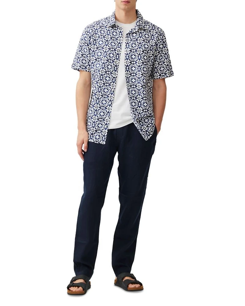 Palliser Bay Regular Fit Short Sleeve Linen Shirt