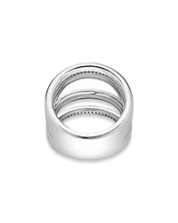 Two Tone Caviar Lux Five Row Diamond Ring, 0.29 tcw