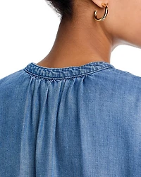 Cap Sleeve Henley Dress