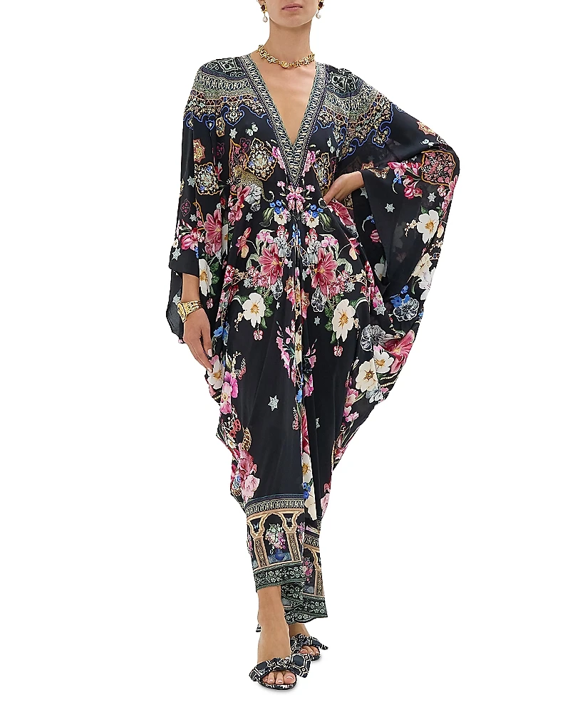 Camilla Silk Swim Cover-Up Kaftan