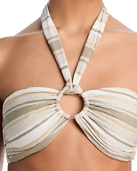 Striped Marie Bikini Top