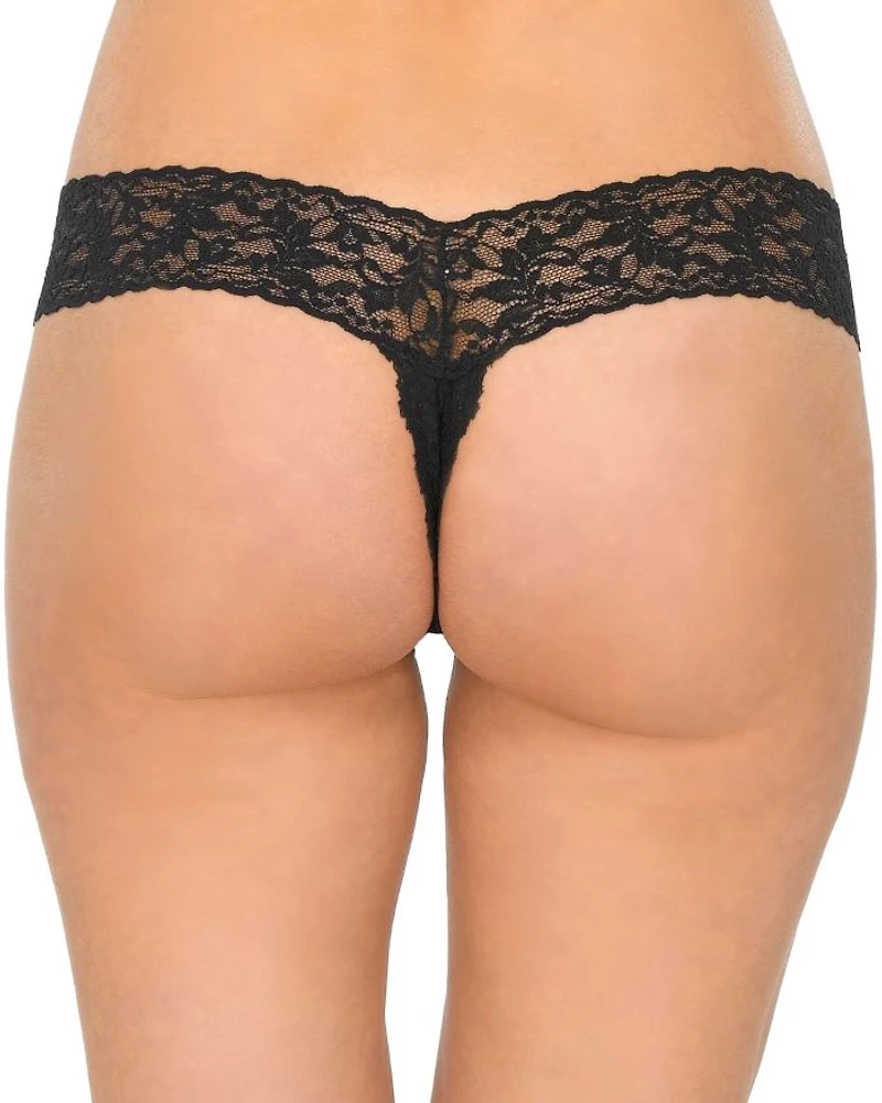 After Midnight Signature Lace Open-Panel Low-Rise Thong