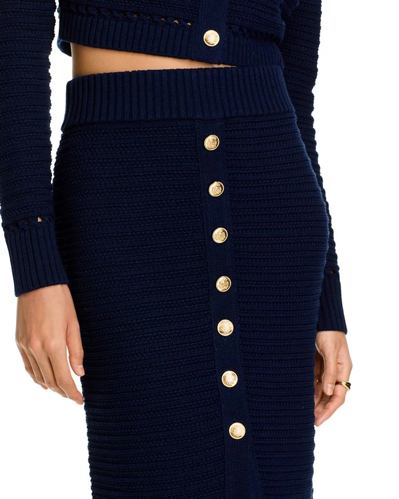 Tani Button Front Knit Skirt