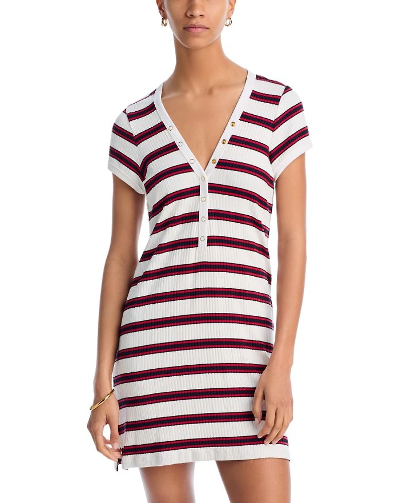Amy Striped Shirt Dress Swim Cover-Up