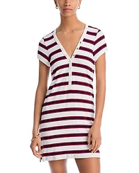 Amy Striped Shirt Dress Swim Cover-Up