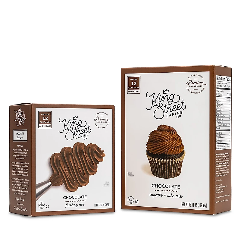 King Street Baking Co Premium Chocolate Cupcake/Cake and Chocolate Frosting Mix Bundle