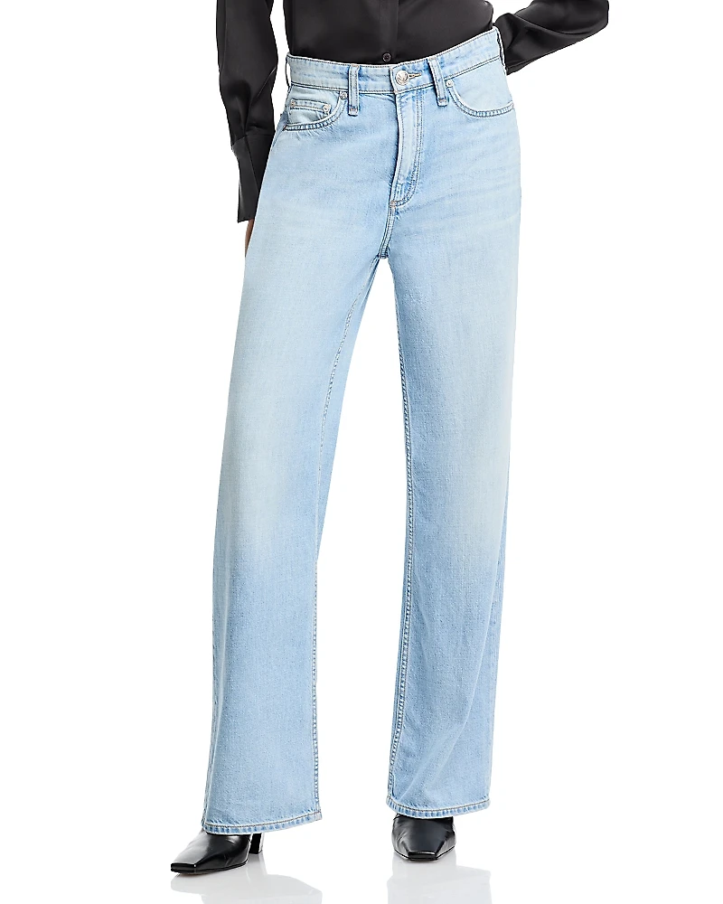 rag & bone Logan Featherweight Mid Rise Wide Leg Jeans