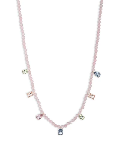 Shaky Stone Beaded Necklace, 16"