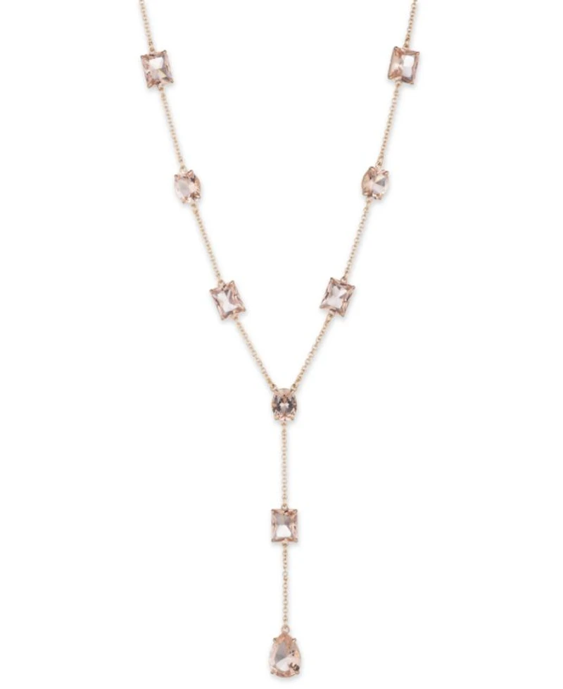 Multi Stone Y Necklace, 16"
