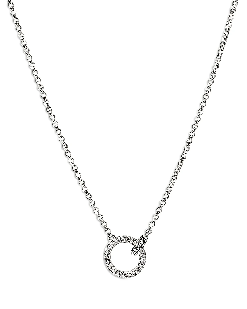 John Hardy Sterling Silver Jh Essentials Diamond Circle Pendant Necklace, 16-18