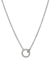John Hardy Sterling Silver Jh Essentials Diamond Circle Pendant Necklace, 16-18