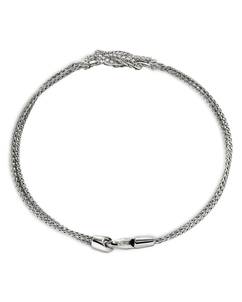 Sterling Silver Love Knot Diamond Bracelet