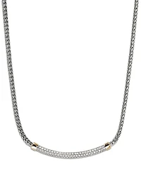 14K Yellow Gold & Sterling Silver JH Essentials Diamond Pavé Collar Necklace, 16-18"