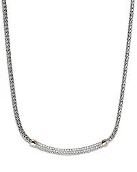 John Hardy 14K Yellow Gold & Sterling Silver Jh Essentials Diamond Pave Collar Necklace, 16-18