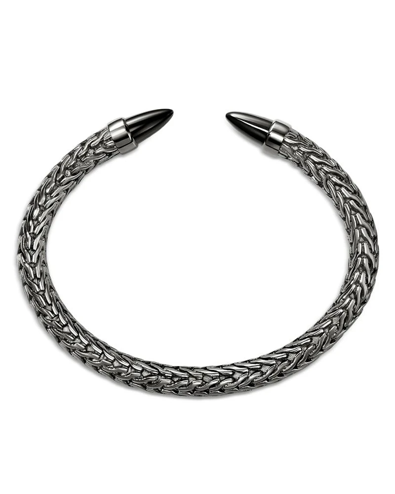 Sterling Silver Spear Black Onyx Cuff Bracelet