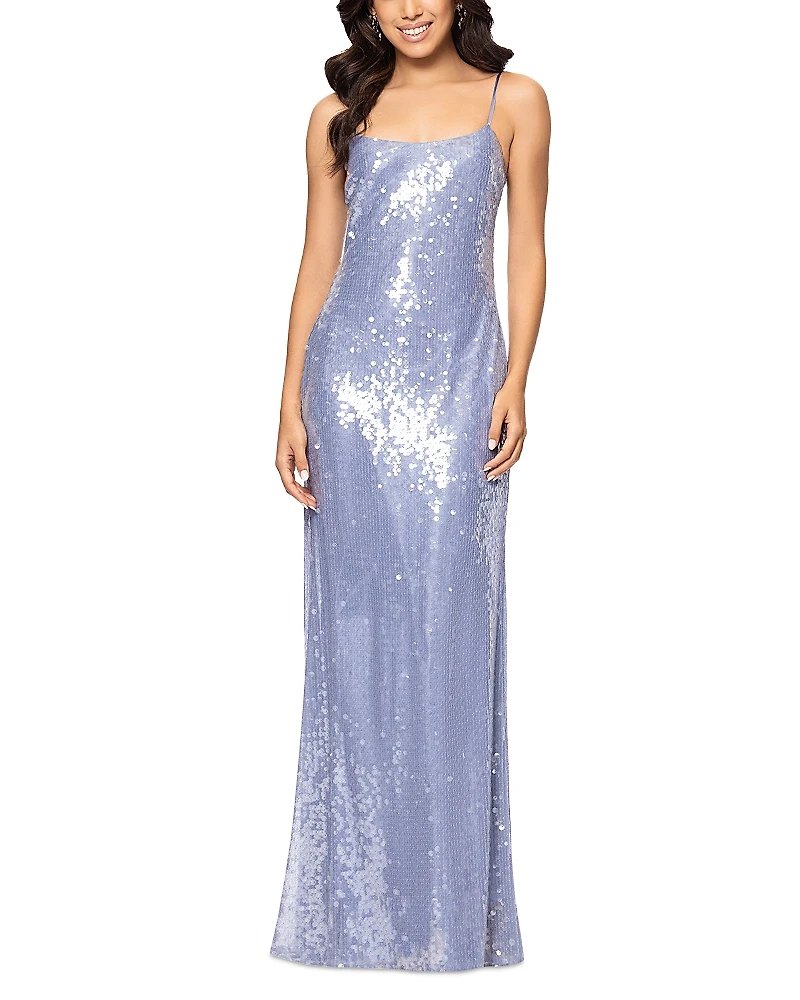 Aqua Sequin Gown - Exclusive