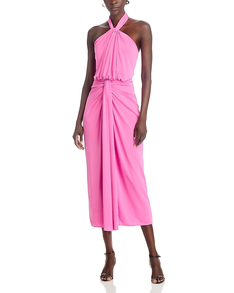 Cinq a Sept Kaily Twist Halter Midi Dress