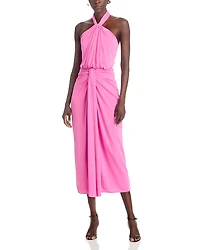 Cinq a Sept Kaily Twist Halter Midi Dress