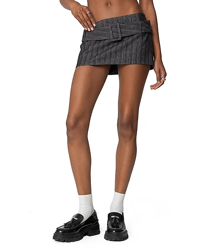 Edikted Textured Buckled Mini Skort